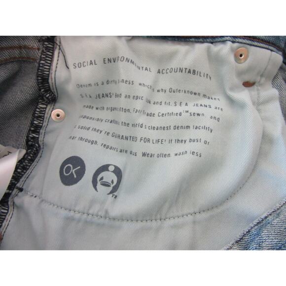 OUTERKNOWN Blue Denim 34x29 Cotton Spandex Straight Leg Jeans - Picture 5 of 6